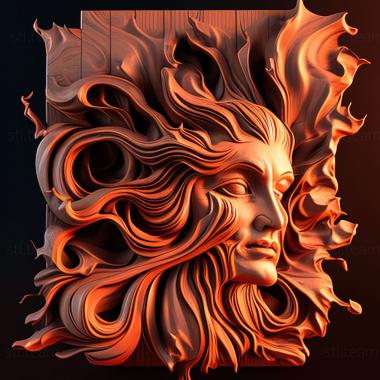 3D model st flaming (STL)